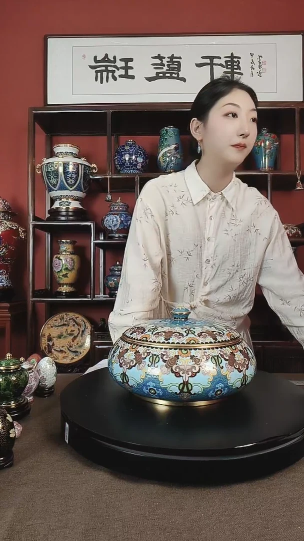 景泰蓝    月亮捧盒  宫庭蓝