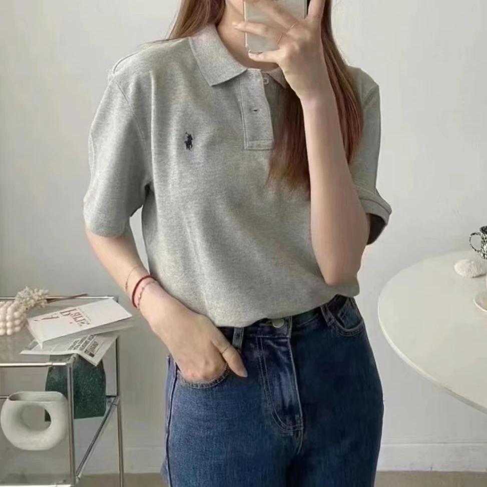 YUCHUAN*【B05】小马夏季刺绣翻领男女polo情侣短袖（扫齐）