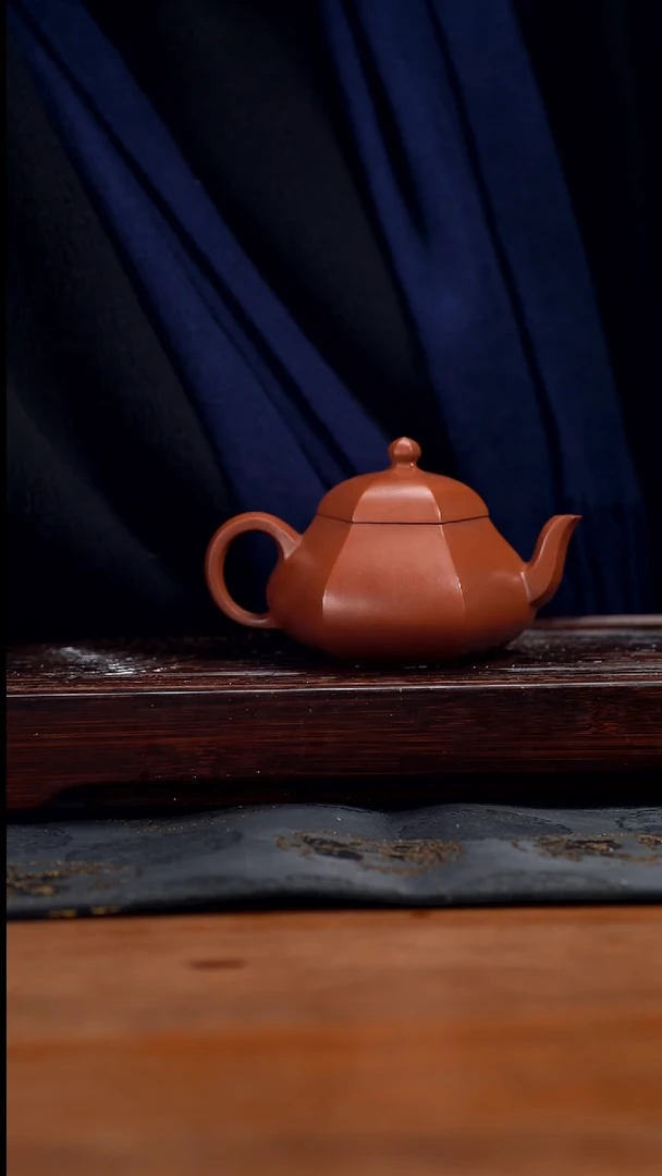 【闪购商品】紫砂茶壶180cc原矿小煤窑朱泥六方梨形28