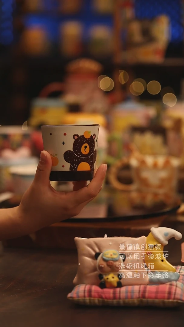 陶瓷景德镇可爱陶瓷釉下彩绘设计师款