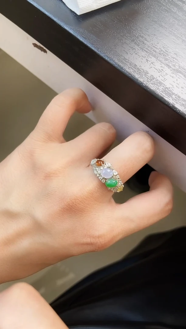 银S925镶嵌戒指翡翠21