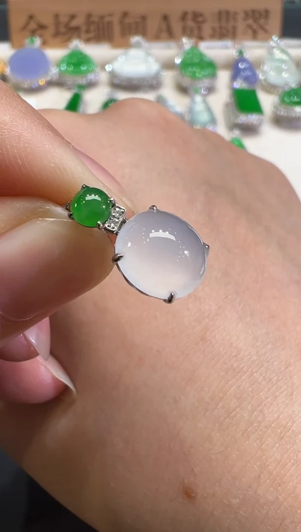 吊坠(不含链)18K金镶嵌翡翠B375|1980