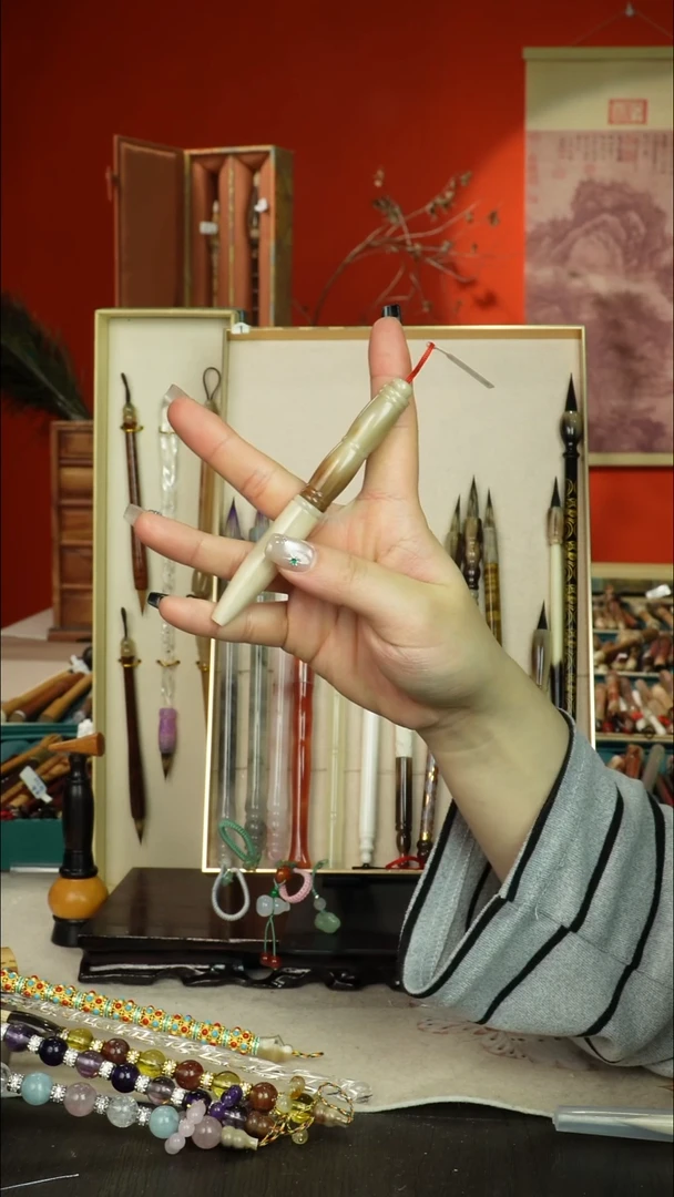 95号闪孤品高货毛笔链接 清水试笔 蘸墨不退