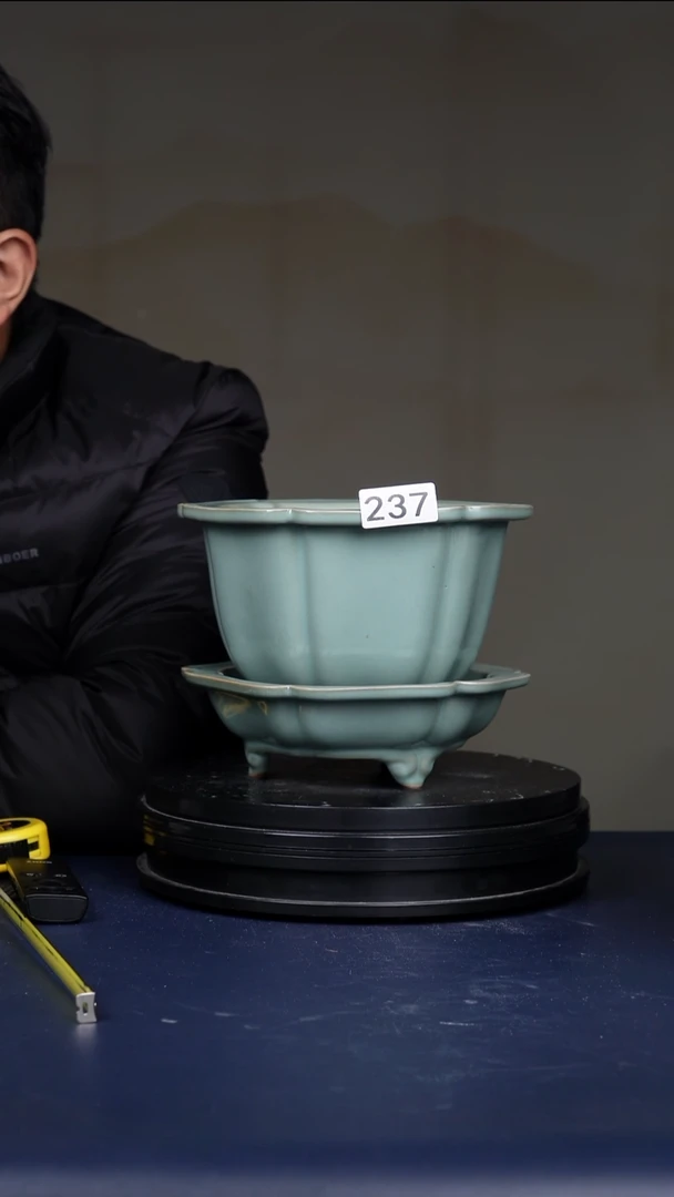 其他瓷昭****师微瑕237号葵口花盆 NO退换