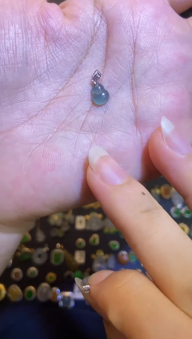 翡翠银S925镶嵌吊坠(不含链)天然A货翡翠