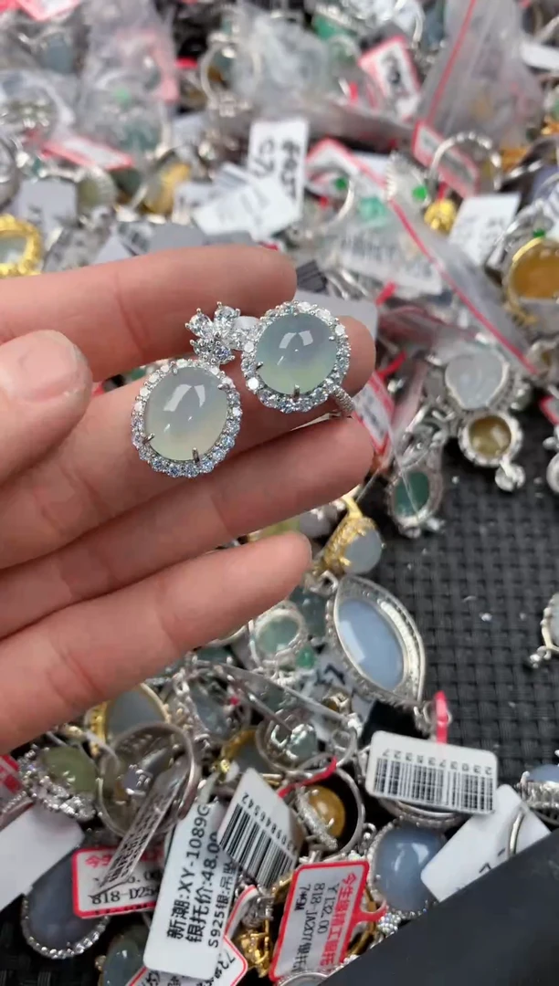 银S925镶嵌戒指翡翠888-----1