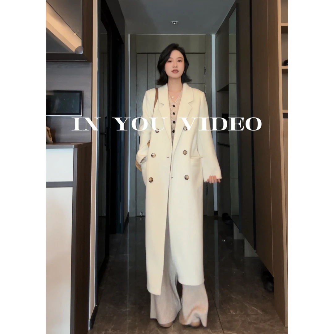 【原创超模】买手店毛呢加厚双面超长羊毛大衣高个子高定冬季新品