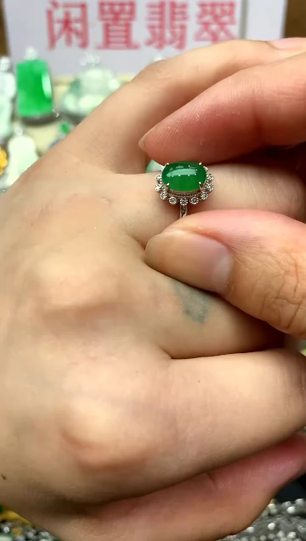 翡翠戒指18K金镶嵌307-中国好珍宝