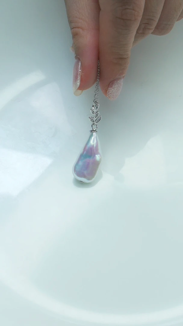 【闪购商品】淡水珍珠颈饰银S925镶嵌淡水珍珠吊坠