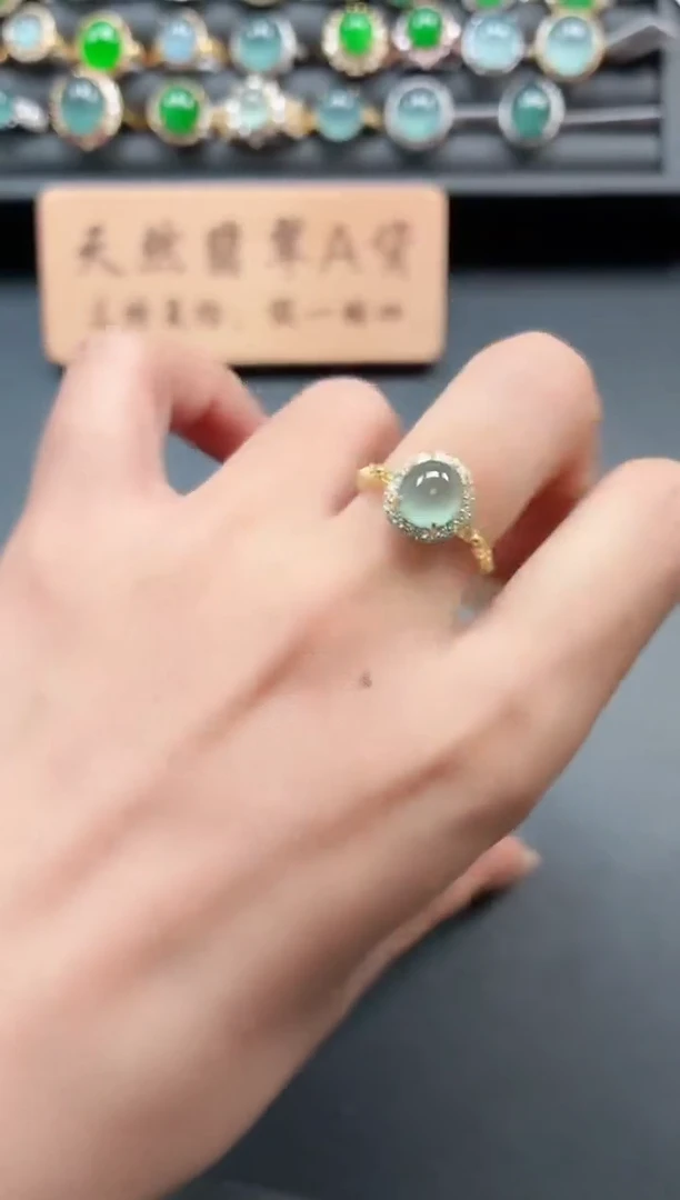 银S925镶嵌戒指翡翠111