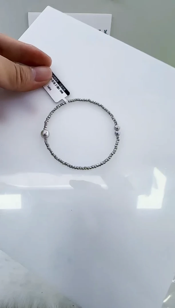 未镶嵌海水珍珠DA海水灰珠手镯4-8 y496