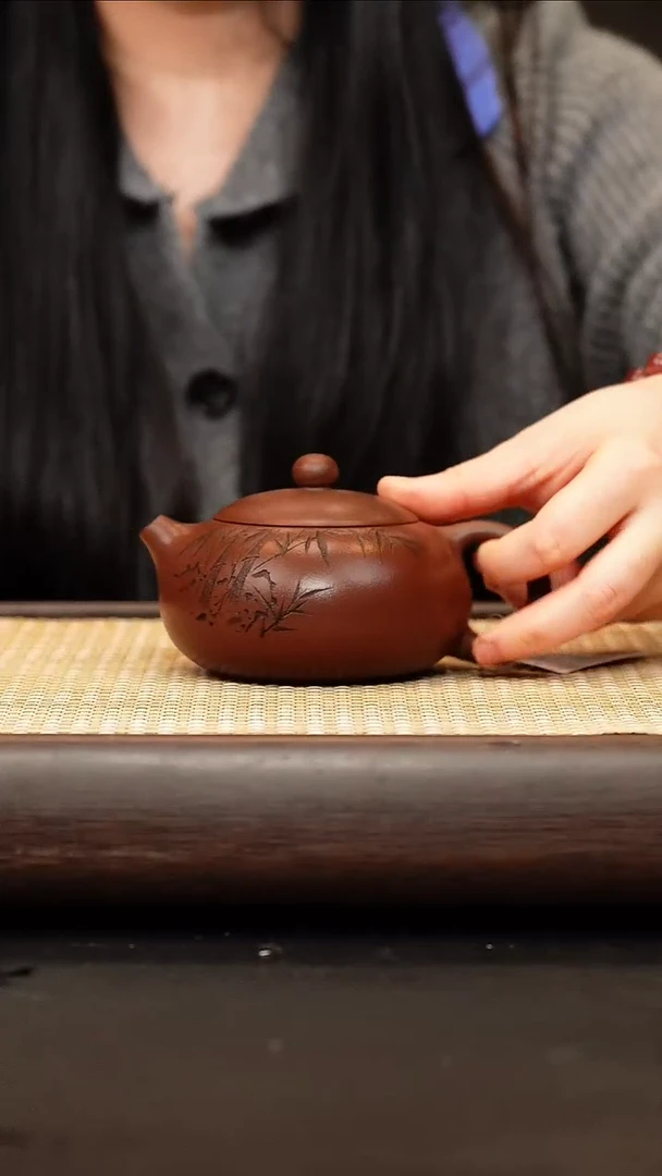 茶壶紫砂扁乳西施 紫泥 200cc