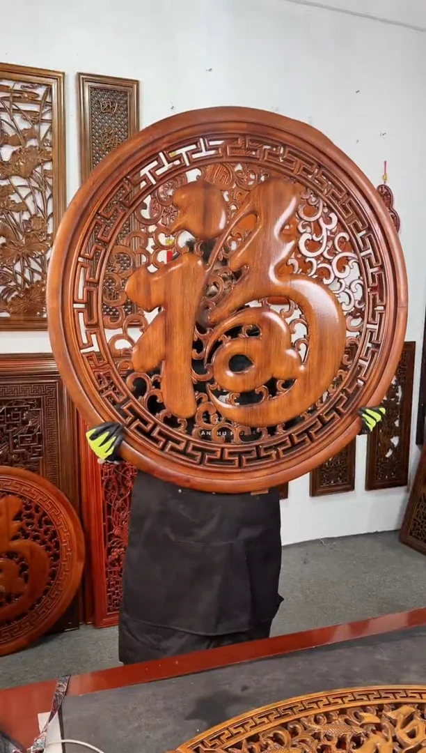 【闪购商品】香樟木木雕1米康熙福 微瑕处理 不退不换