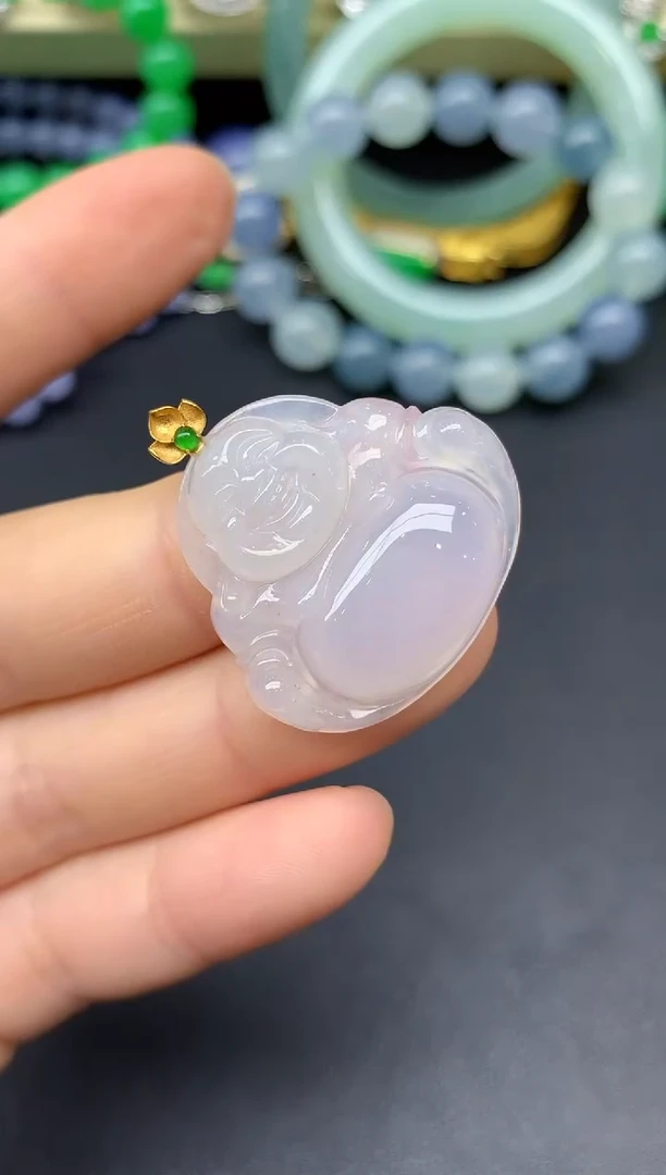 颈饰18K金镶嵌翡翠155-雪姐翡翠天天见