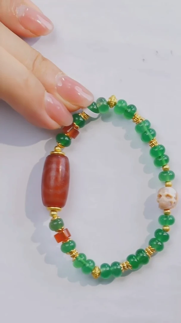 玛瑙/玉髓手串未镶嵌多样性发其一 熊猫3