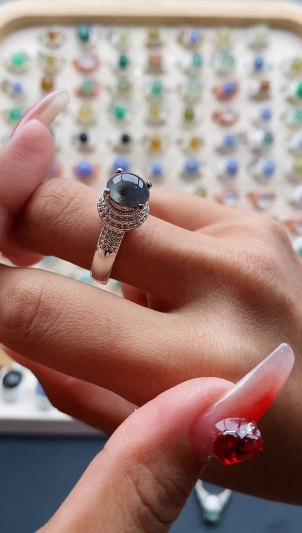 【闪购商品】翡翠戒指未镶嵌缅甸天然A货翡翠333 1+7