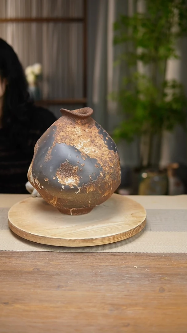 【闪购商品】陶瓷花器诧寂棕大肚