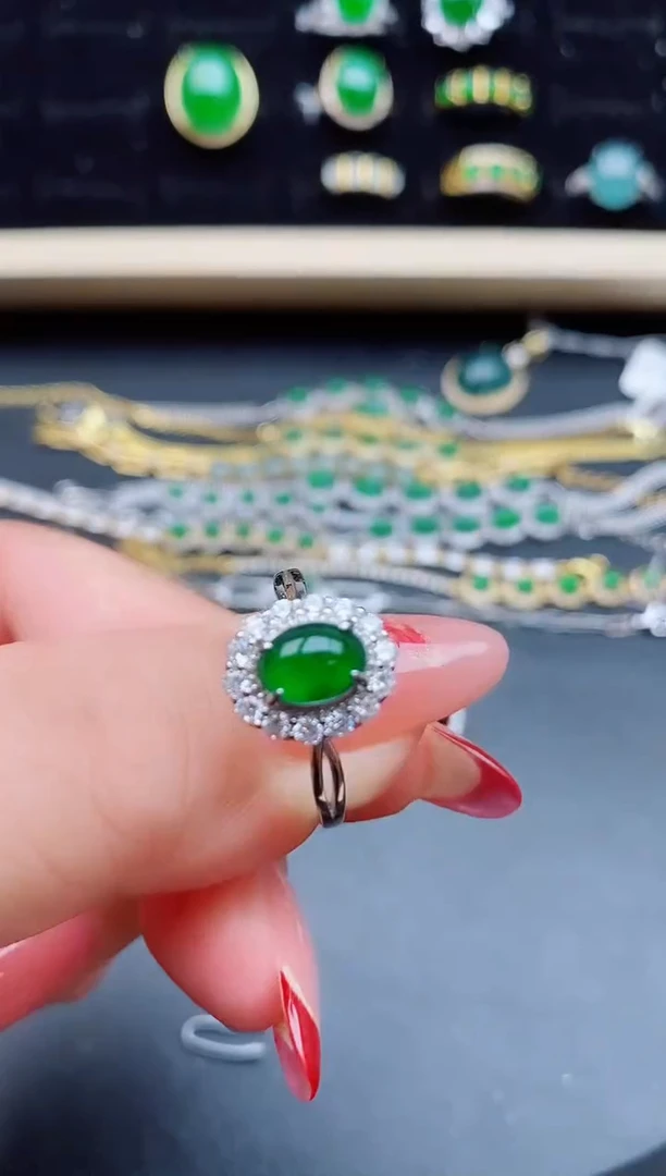 【闪购商品】翡翠戒指银S925镶嵌321321