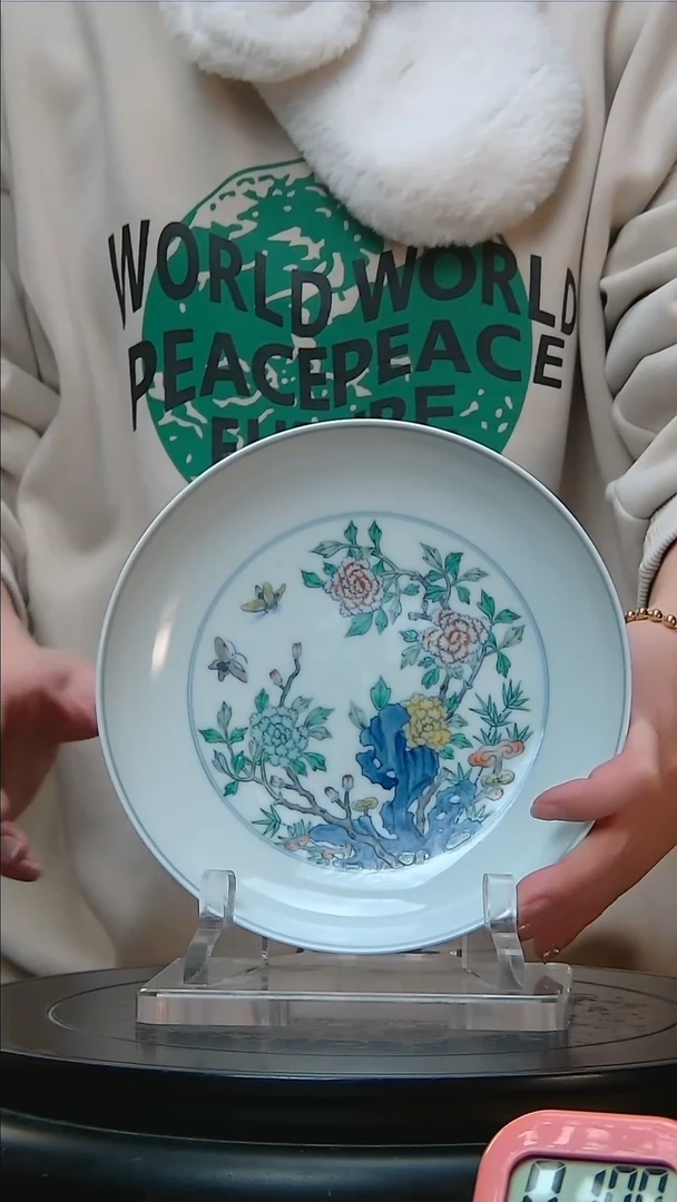 【闪购商品】金斗彩花卉纹盘一个