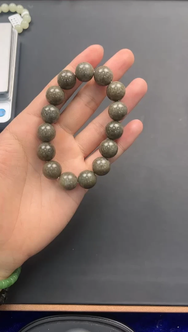 未镶嵌手串和田玉且末虎皮糖卡14微色差