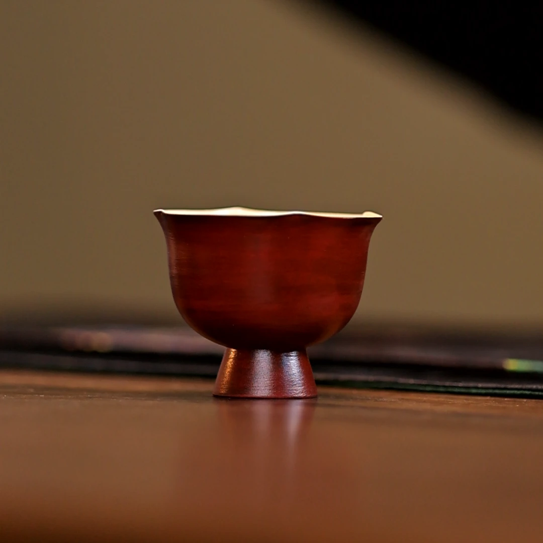 牧渔-漆红内白组套杯子