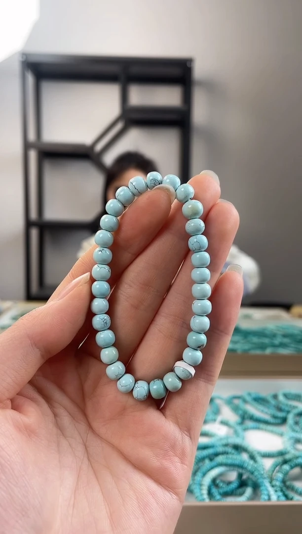 【闪购商品】绿松石珠宝奇石未镶嵌6.5+mm