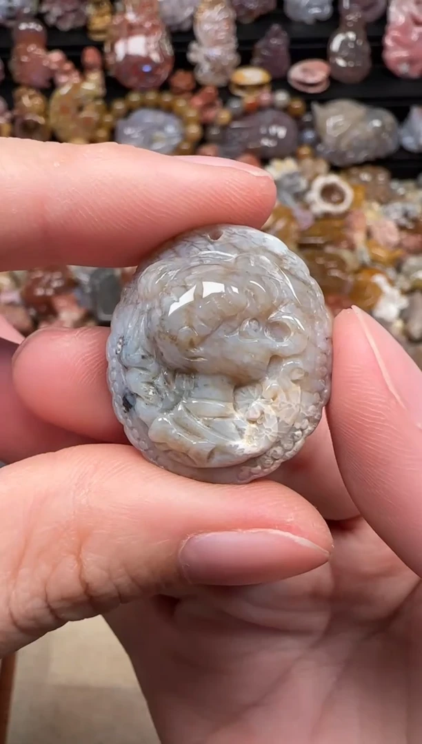 颈饰未镶嵌硅化珊瑚（珊瑚玉）067