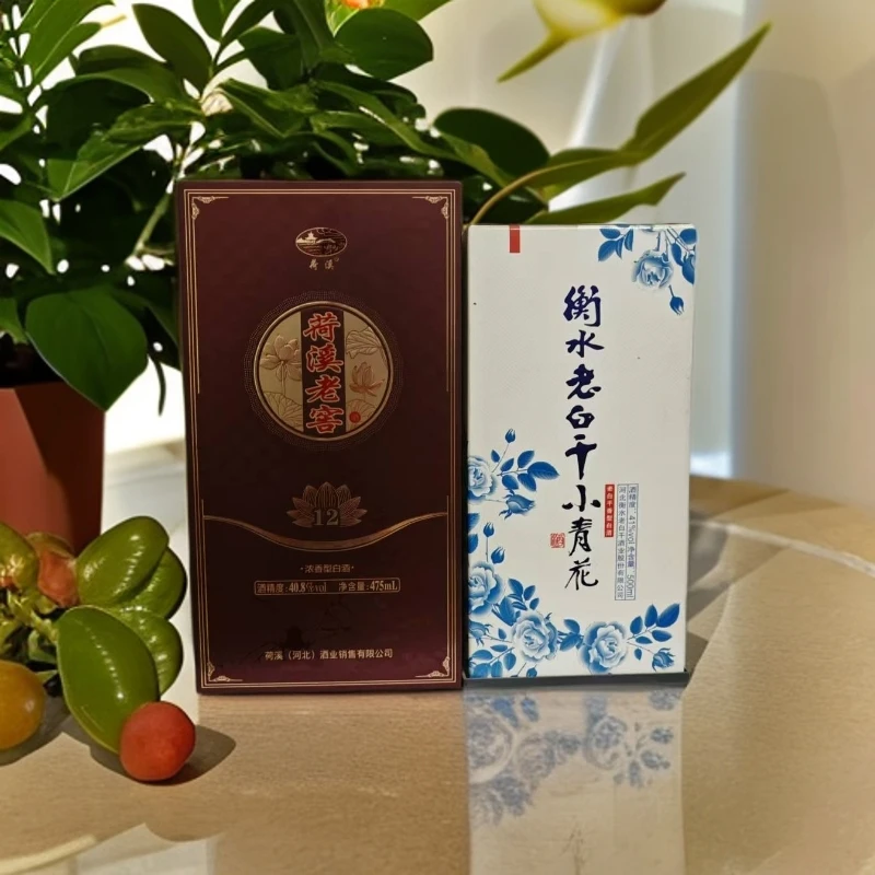 荷溪荷溪老窖（12）浓香型白酒老白干礼盒瓶装小青花40.8度475