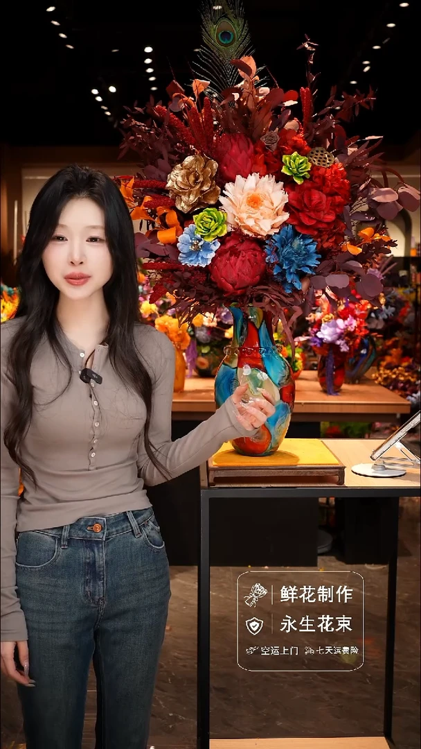 手工艺品琉璃手工花器花束空运包邮送货上门-以图片为准