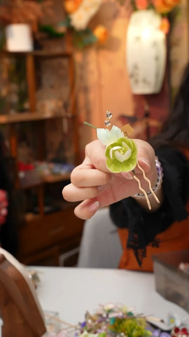 铜合金无锦簪阁绒花