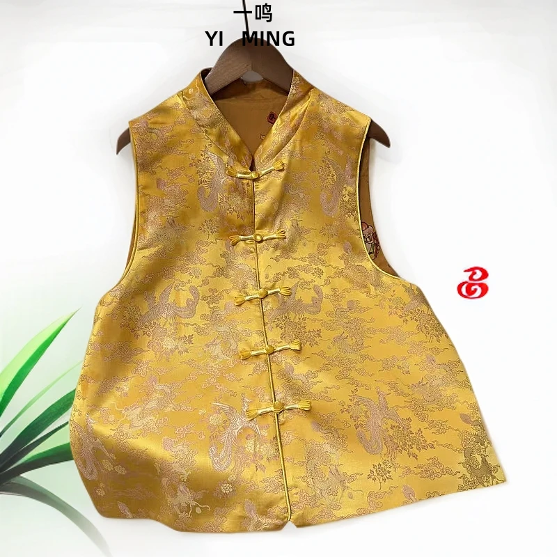 【龙凤】新中式国风春款新款双面穿织锦提花气质百搭显瘦马夹