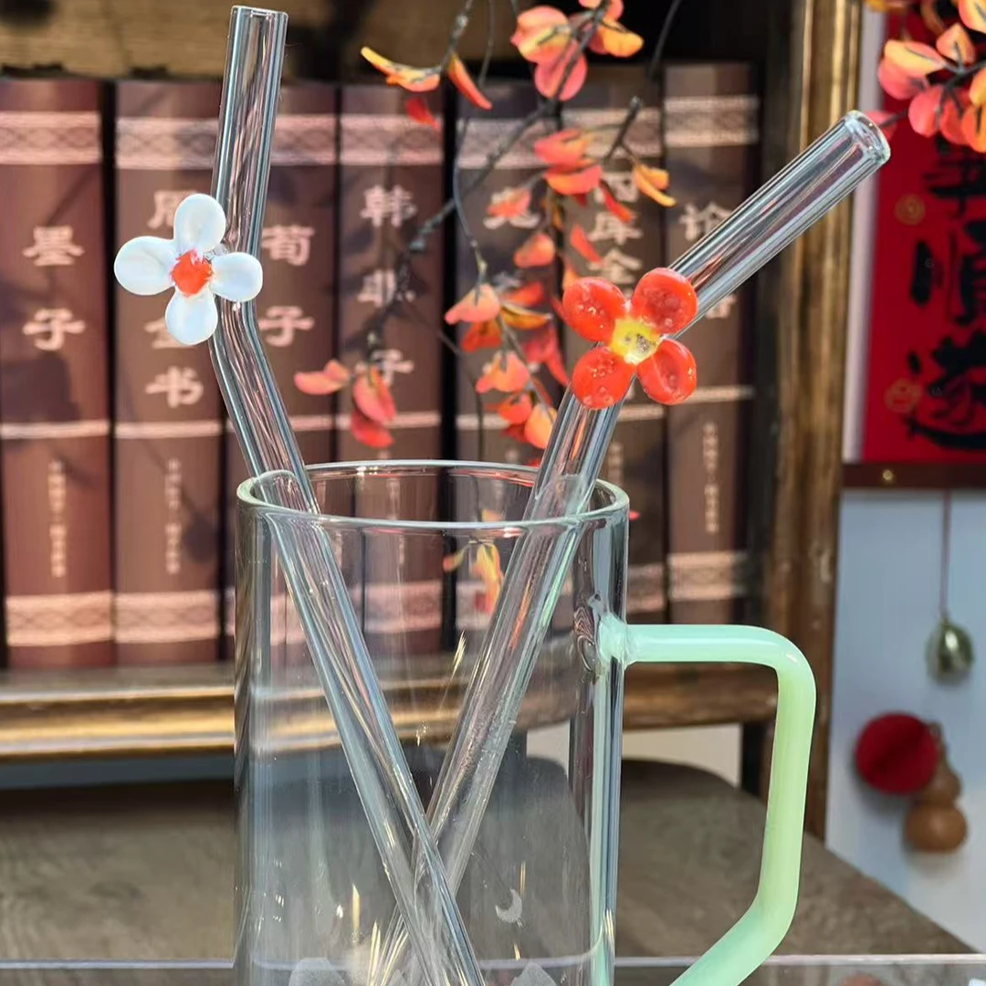 （王大锤手作）轻奢高端吸管耐热髙硼硅2只加1毛刷少女心可爱创意