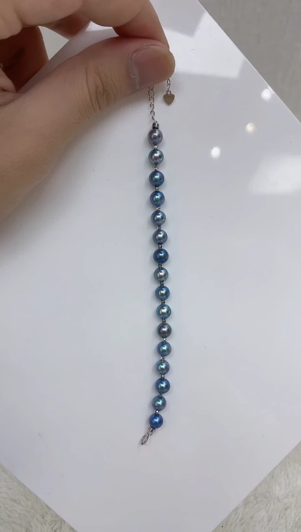 银S925镶嵌海水珍珠手链