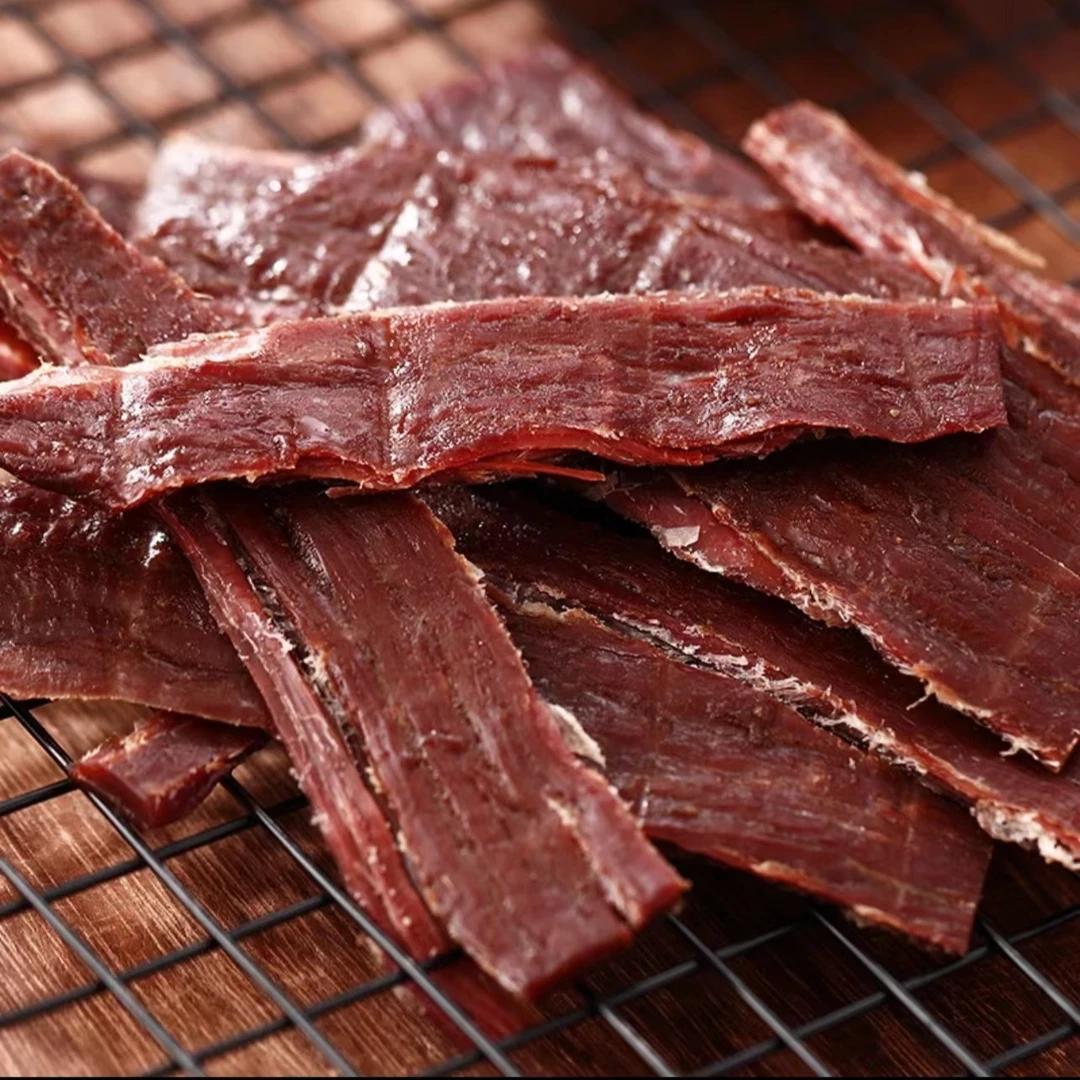 锡勒贝尔风干牛肉干七成干适合老人孩子大片大条解馋零食