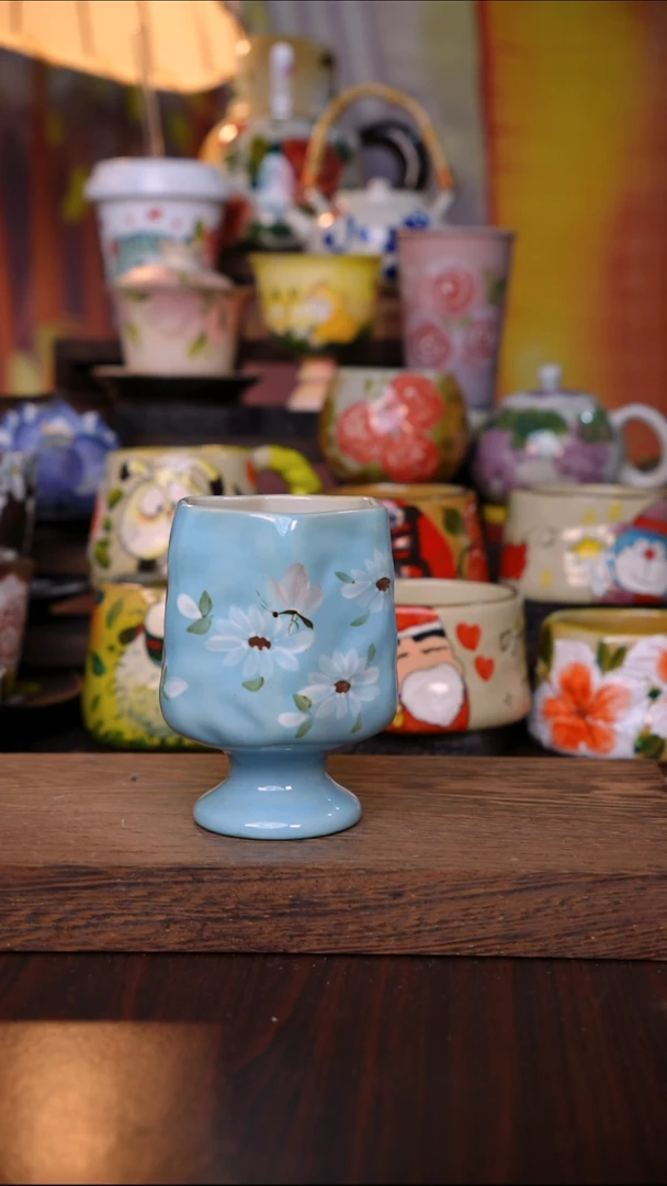 杯子陶泥垚手作 景德镇手工手绘陶瓷器物