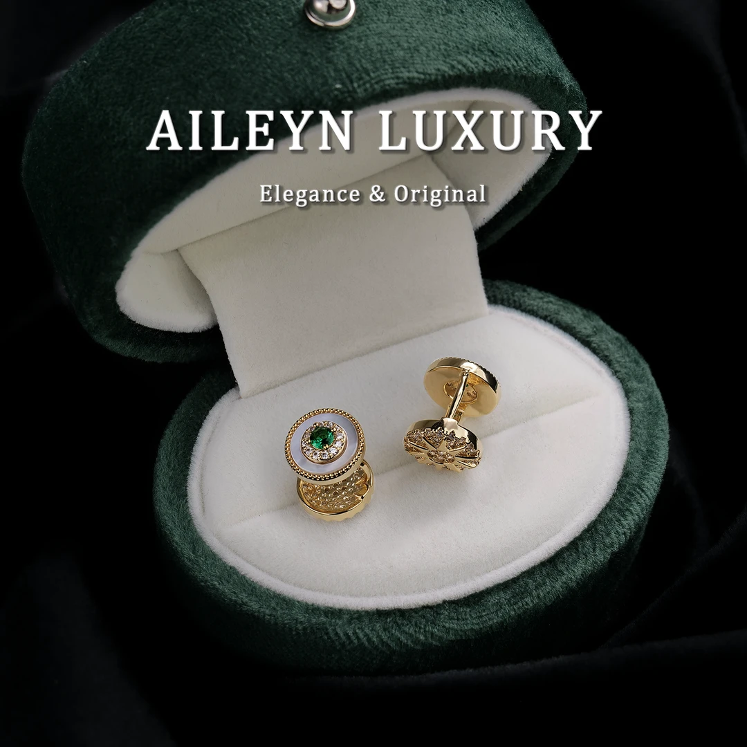 纯铜耳饰 艾灵【碧露青金】法式双面两戴耳扣大方贵气高级典雅