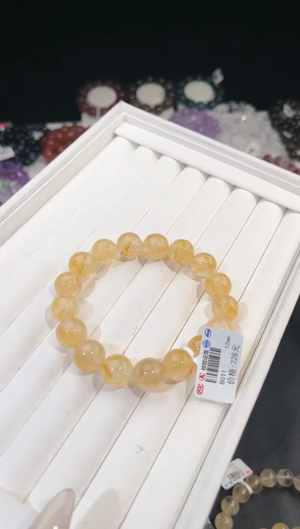 【闪购商品】水晶手链未镶嵌多样性发一黄胶花12mm