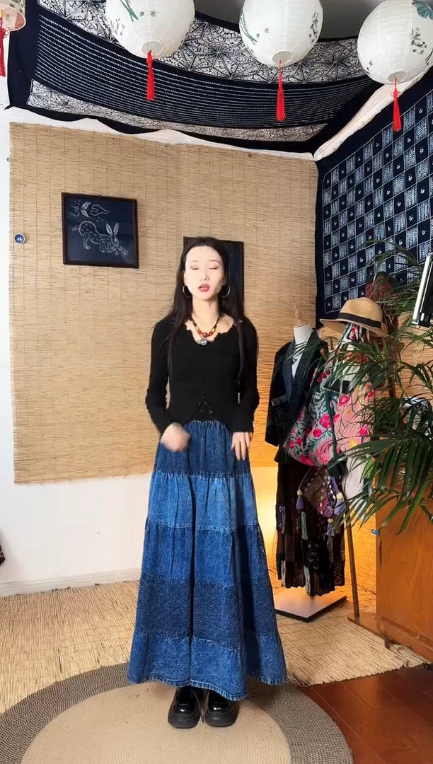 【闪购商品】设计师款蓝染裙子
