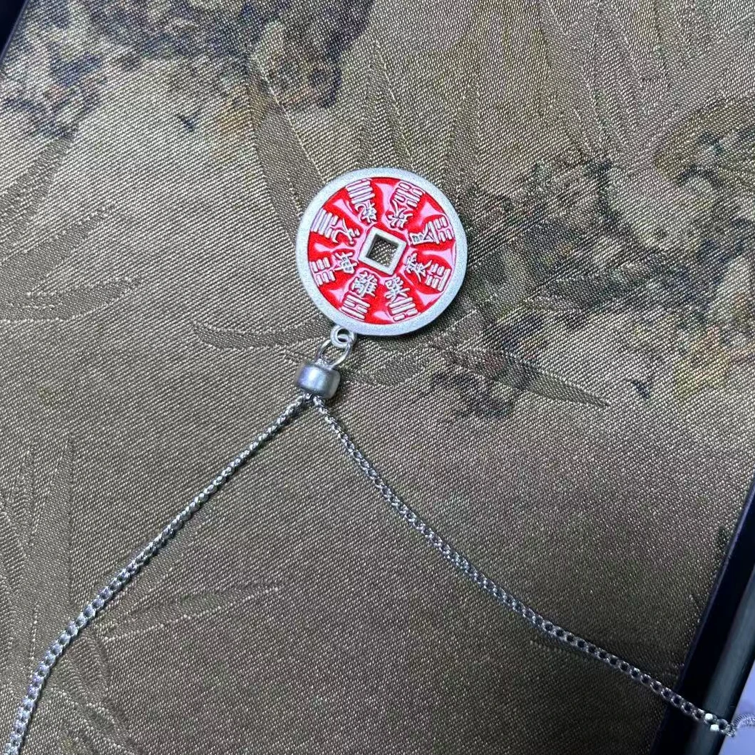吊坠足银 红山鬼花钱吊坠项链（哈利严选）