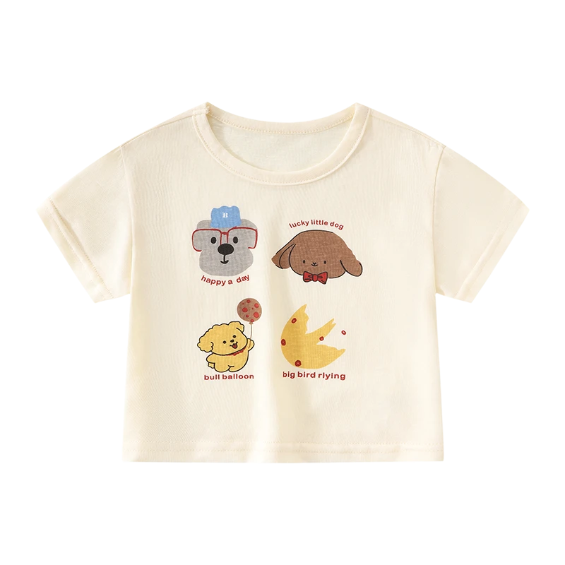 【亲子卡通短袖T 小乐妈咪】婴儿装男女童短袖T恤夏装宝宝夏季E2
