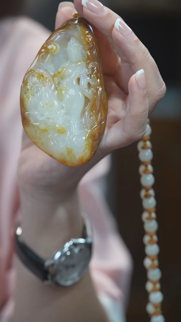 颈饰未镶嵌和田玉观音