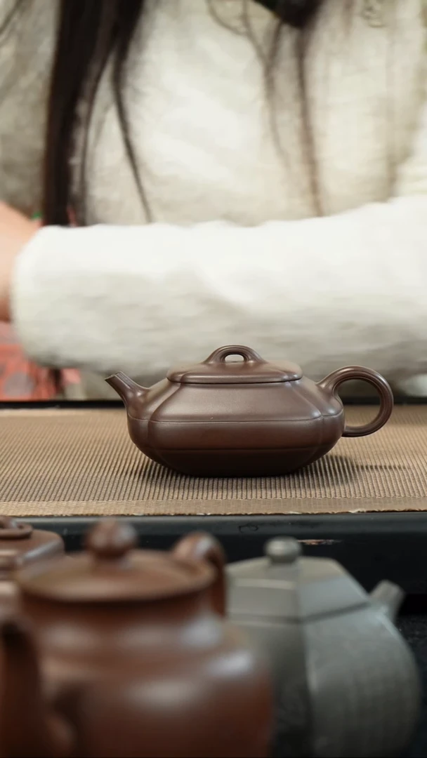 【闪购商品】紫砂茶壶老紫泥四方竹段