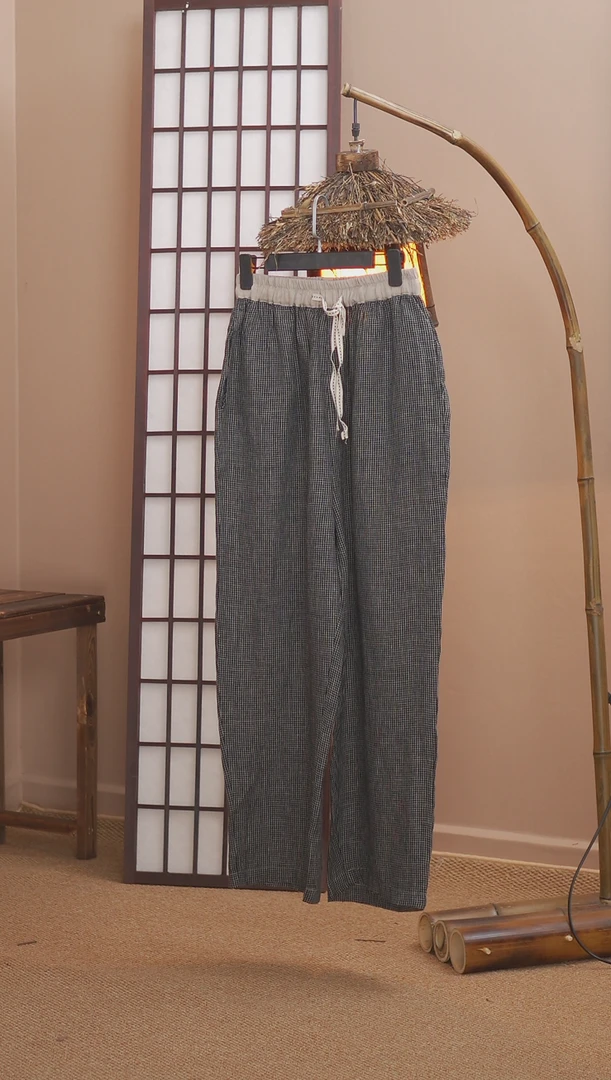 100色织汉麻法棍休闲裤