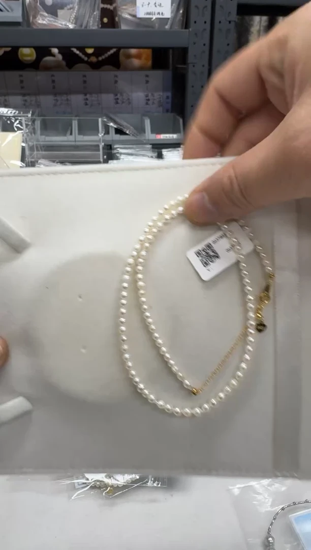 【闪购商品】海水珍珠项链银S925镶嵌3-4mm （KS）