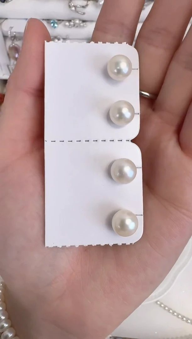 【闪购商品】淡水珍珠耳饰银S925镶嵌10-11mm 耳钉