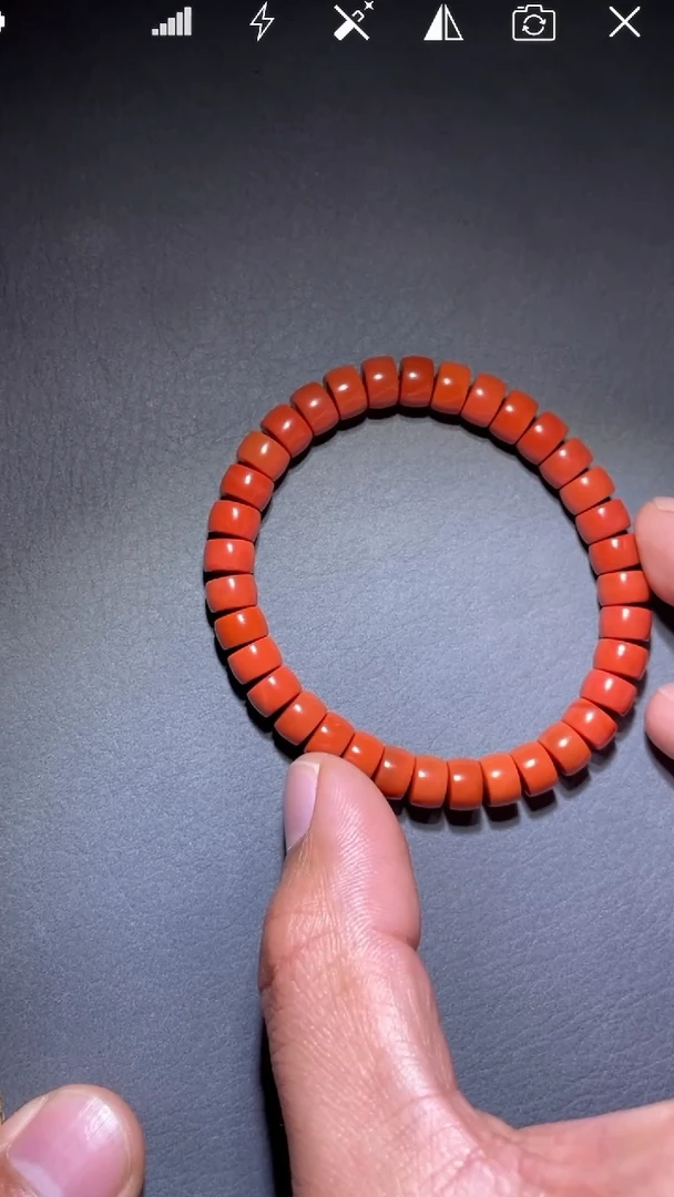 未镶嵌CC南红玛瑙绿****生片珠手串卡8