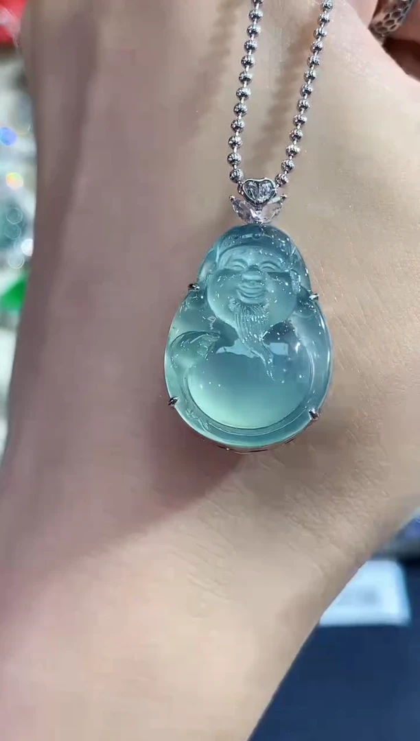 吊坠(不含链)18K金镶嵌翡翠B155