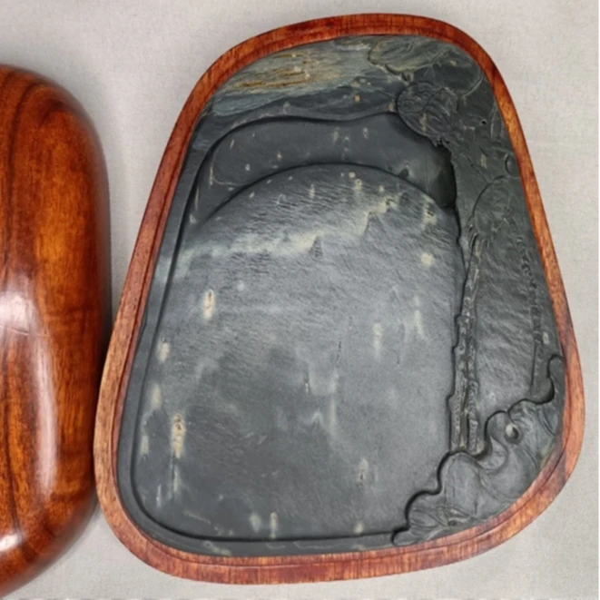 自产自销石雕老坑金星金华石料歙砚台荷花莲藕砚并肩徽墨宣纸毛笔