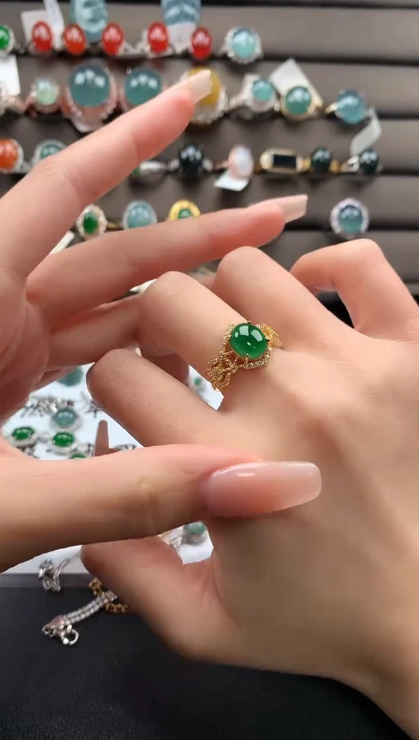 【闪购商品】翡翠戒指银S925镶嵌32131231