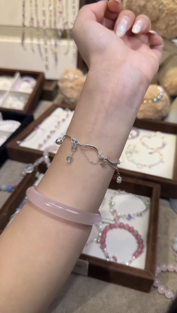 银S925镶嵌手链水晶雪花精灵